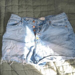 Universal Thread Light Blue Jean Shorts with Frayed Hem